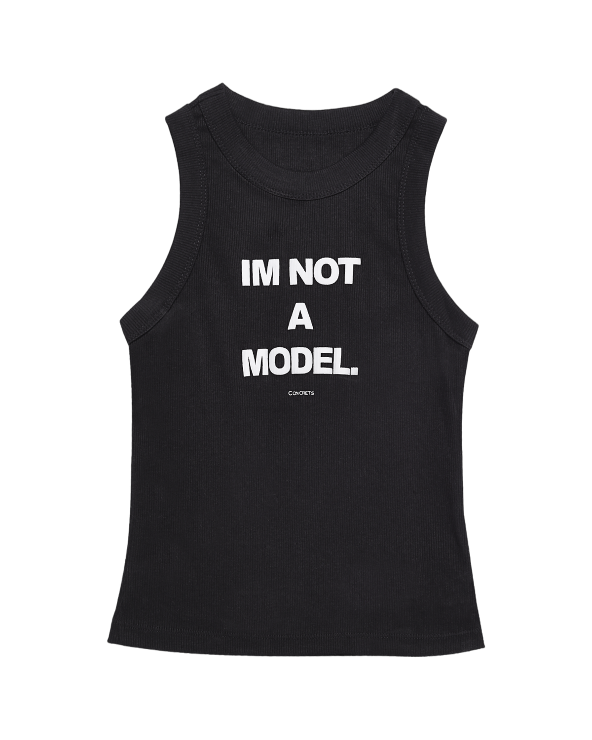 I'M NOT A MODEL TANK TOP — BLACK